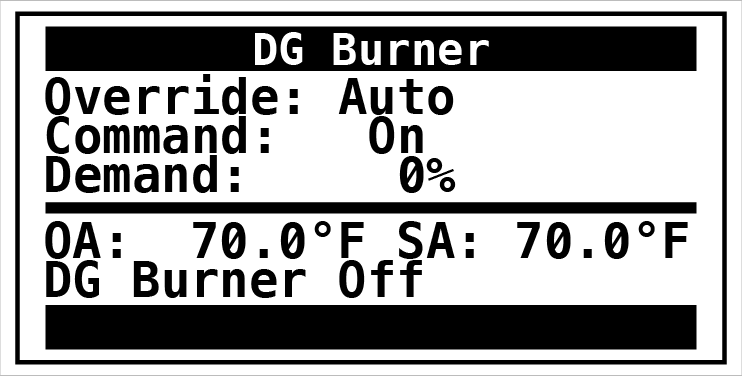 Service Override Screen in Microprocessor Controls
