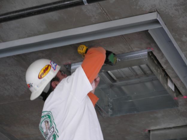 Retaining angle installation - Greenheck damper
