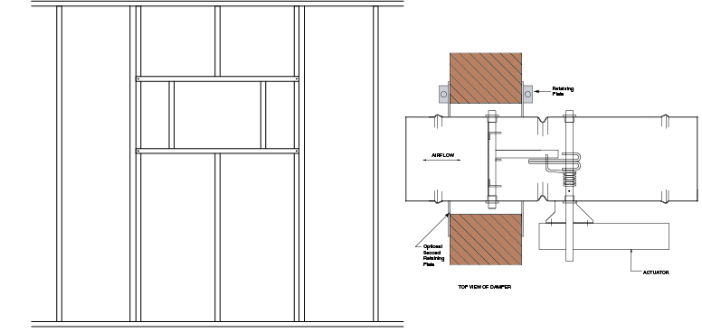 figure_2 Greenheck - True round damper - The opening in the wall does not have to be round.