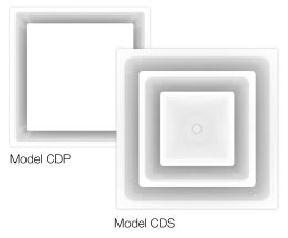Greenheck Square Ceiling Diffusers - Models CDS and CDP